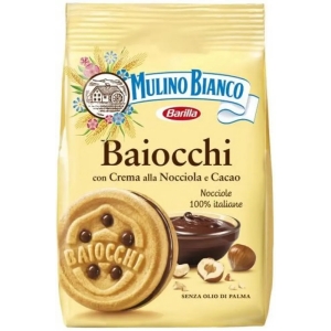 Ciastka Baiocchi z kremem orzechowym i kakao kruche Mulino Bianco 260g
