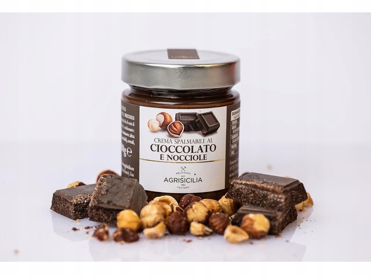 Krem czekoladowo orzechowy 200g AGRISICILIA Sycylia nocciola czekolada - obrazek 2
