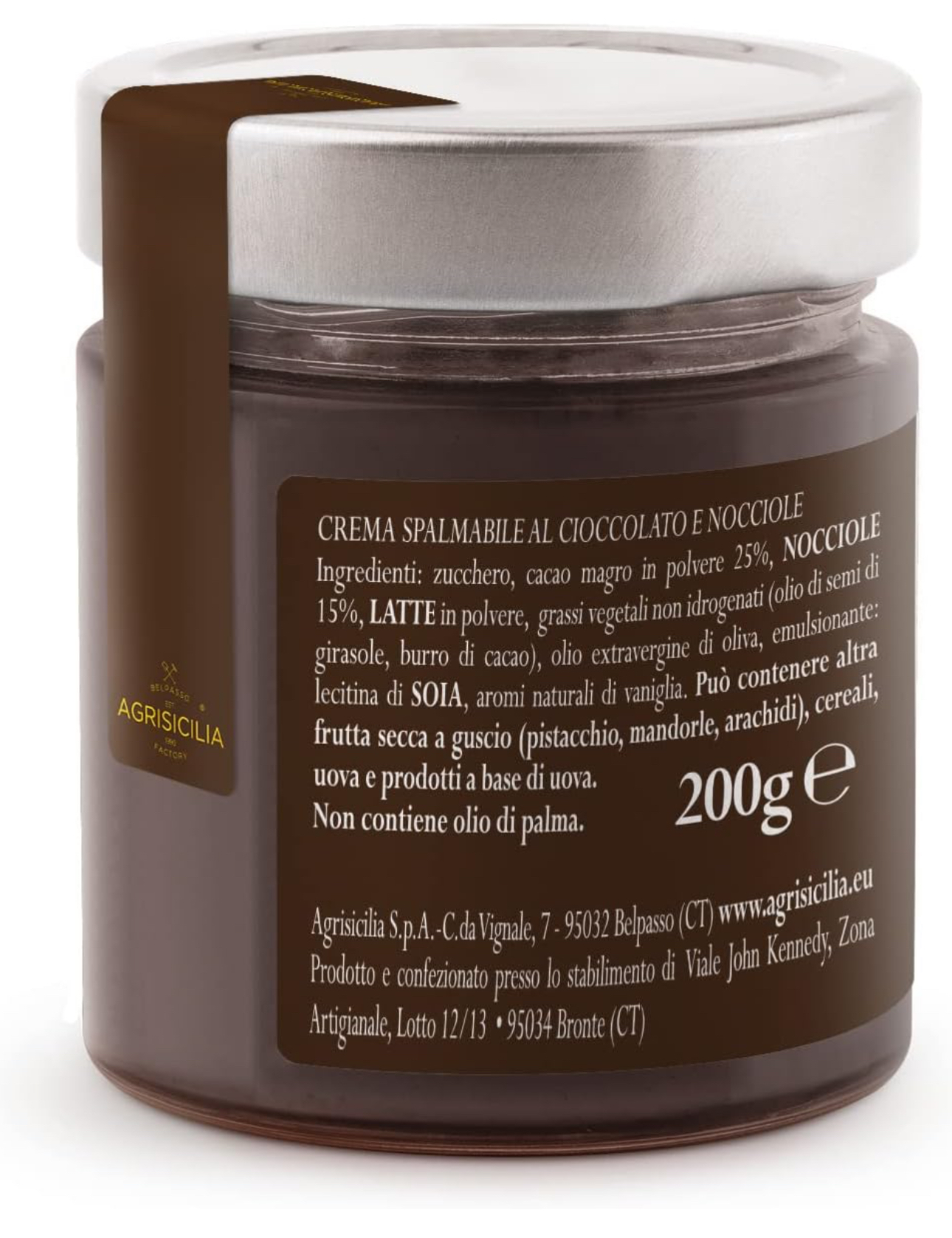 Krem czekoladowo orzechowy 200g AGRISICILIA Sycylia nocciola czekolada - obrazek 4