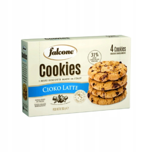 Kruche ciastka z mleczną czekoladą Falcone Cookies Cioko Latte 200g
