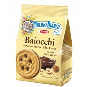 Ciastka Baiocchi z kremem orzechowym i kakao kruche Mulino Bianco 260g