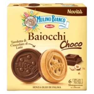 Kruche ciasteczka z kremem czekoladowym Baiocchi Choco 144g Mulino Bianco