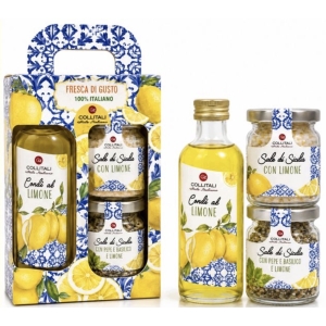 Zestaw Prezentowy Collitali Cytrynowy Włoski Limone & Limone Oliwa i Sól 2x