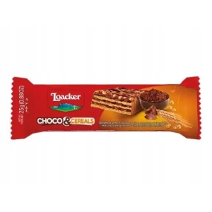 Wafelki czekoladowe z nadzieniem czekoladowym i płatkami Loacker 4x25g