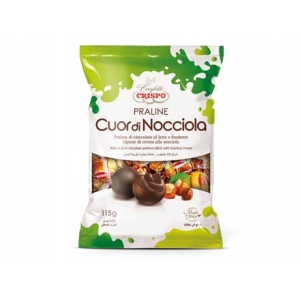 Cukierki CRISPO Praliny orzechowe w czekoladzie 115g Włoskie