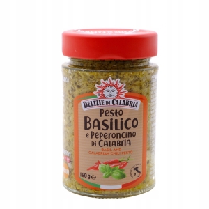 Pesto bazyliowe z chili peperoncino 190g Delizie di Calabria Włoskie
