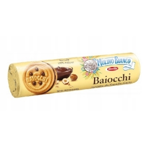 Ciastka kruche orzechowe z kakao Baiocchi Mulino Bianco 168g Włoskie