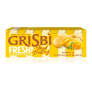 Kruche biszkopty Mango Biała Czekolada Grisbi MatildeVicenzi 112g Włoskie