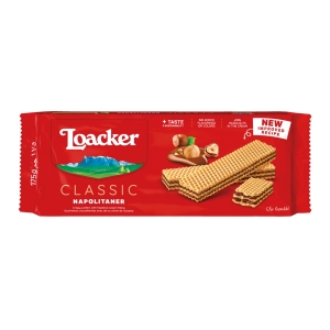 Wafelki z kremem orzechowym LOACKER Classic Napolitaner 175g Włoskie