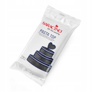 Masa cukrowa do obkładania Pasta Top Saracino czarna 1 kg Włoska