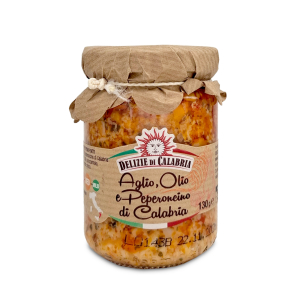Sos aglio olio peperoncino czosnek papryka oliwa Delizie Calabria 130g