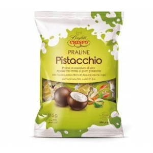 Praliny w czekoladzie mlecznej Crispo Pistacchio pistacjowe 115 g