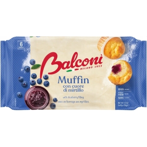 Balconi 258g MUFFIN BLUEBERRY 6 sztuk muffinek z nadzieniem jagodowym ITALY